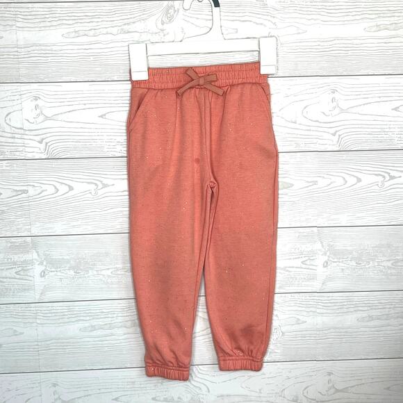 Btween peach glitter jogger sweatpants size 4 - Picture 1 of 6